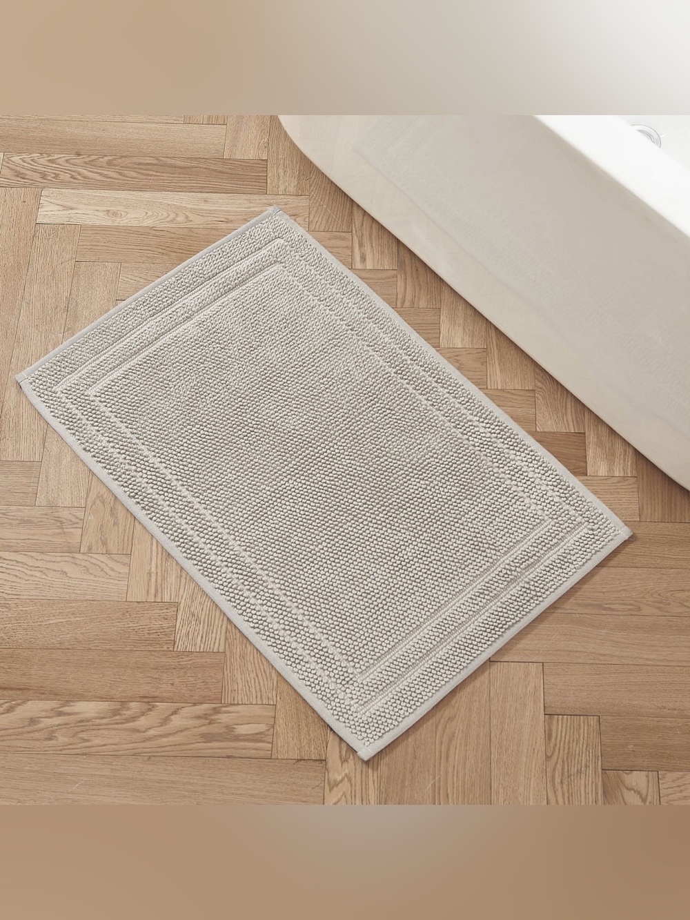 Hunter Skid Resistant 100% Cotton Bath Mat Rug, 20 x 32, Gray Solid